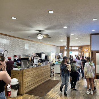 Falling Rock Cafe and Book Store - people standing in line - Bookstores Near Me - Munising, Michigan