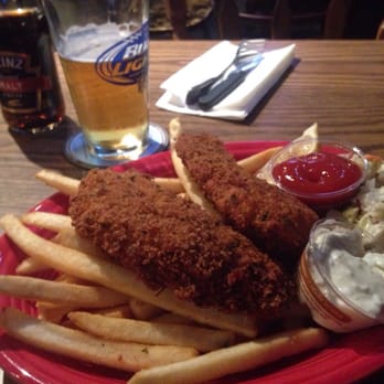 Lamplighter Public House - Fish n chips! And Rainier in a Bud Light glass. - American Near Me - Seattle, Washington