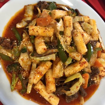 Yummy B-B-Q - Spicy Rice Cake stir fry with Beef - Korean Near Me - North York, Ontario Yummy B-B-Q - Spicy Rice Cake stir fry with Beef - Korean Near Me - North York, Ontario