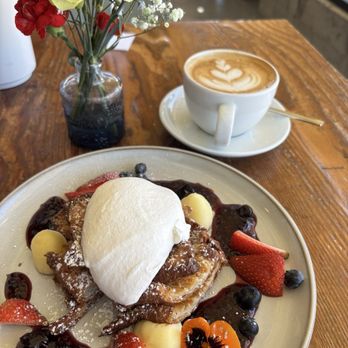 Lazy Dough - Loved the eatable flowers and this cappuccino was the best of the 3 I have had. - Breakfast & Brunch Near Me - Long Beach, California