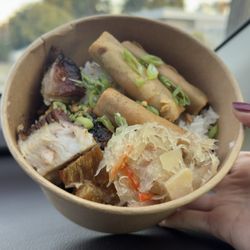 Lechon, pancit and rice