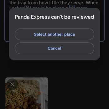 Panda Express - And then when I try to review, restaurant does not allow reviews. I wonder why!! - Chinese Near Me - Rialto, California