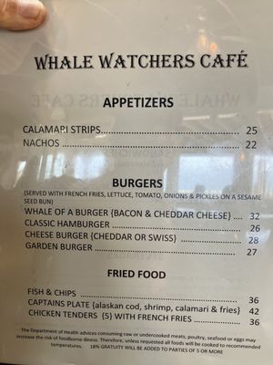 Menu photo 1 Whale Watchers Cafe Big Sur, CA Menu photo 1 Whale Watchers Cafe Big Sur, CA