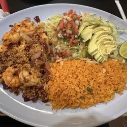 Baja California Cantina And Grill - Shrimp with rice and salad