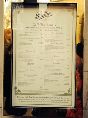 Menu photo 5 Bettys Cafe Tea Rooms York, YOR Menu photo 5 Bettys Cafe Tea Rooms York, YOR