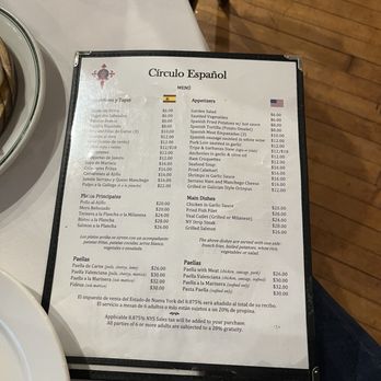 Circulo Espanol - Menu - Spanish Near Me - Astoria, New York