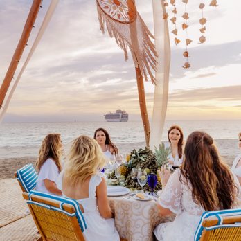 Velas Vallarta - our girls at the beach dinner where we saw the turtle lay her eggs! - Hotels Near Me - Puerto Vallarta, JAL