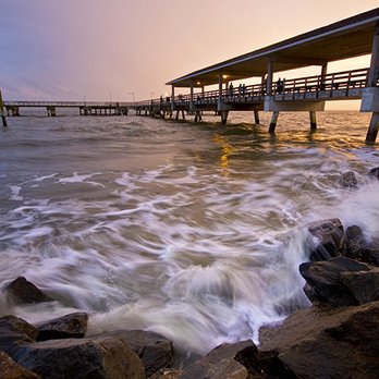 Golden Isles - The pier in the Village at sunset. (c) GICVB - Visitor Centers Near Me - St Simons Island, Georgia