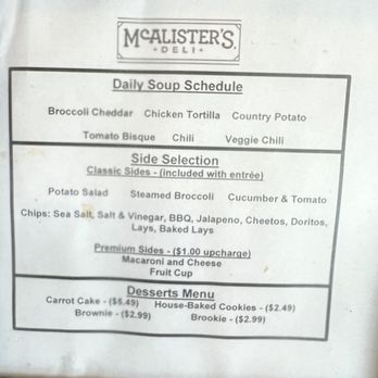 McAlister's Deli - Menu April 2024 - Salad Near Me - Council Bluffs, Iowa McAlister's Deli - Menu April 2024 - Salad Near Me - Council Bluffs, Iowa