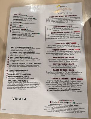 Menu photo 1 Thirty One Auckland, AUK