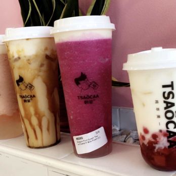Tsaocaa - Lychee Green Tea Milk Foam, Brown Sugar Black Tea with Oreo and Milk Foam, Dragon Fruit Tea Milk Foam, Strawberry Puree Milk - Bubble Tea Near Me - Jacksonville, Florida Tsaocaa - Lychee Green Tea Milk Foam, Brown Sugar Black Tea with Oreo and Milk Foam, Dragon Fruit Tea Milk Foam, Strawberry Puree Milk - Bubble Tea Near Me - Jacksonville, Florida