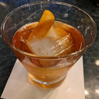 Oceans - Old Fashioned Southern Peach. $15. Woodford Reserve Bourbon, honey syrup, Fernet-Branca, and peach bitters. - Bars Near Me - Hilton Head Island, South Carolina
