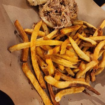 Mission BBQ - Mini pork sliders with fries. - Barbeque Near Me - Harrisburg, Pennsylvania Mission BBQ - Mini pork sliders with fries. - Barbeque Near Me - Harrisburg, Pennsylvania