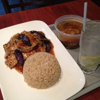Zen Vegetarian House - Soy chicken and eggplant, brown rice, hot and sour soup, 6.50$ lunch special - Vegetarian Near Me - Brooklyn, New York Zen Vegetarian House - Soy chicken and eggplant, brown rice, hot and sour soup, 6.50$ lunch special - Vegetarian Near Me - Brooklyn, New York