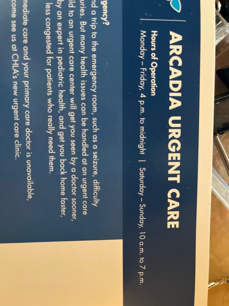 CHLA ARCADIA URGENT CARE Updated September 2024 12 Photos & 29