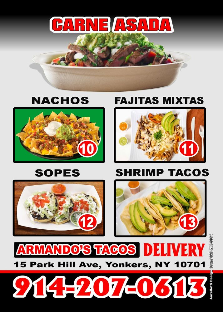 ARMANDO’S TACOS Updated May 2024 15 Park Hill Ave, Yonkers, New