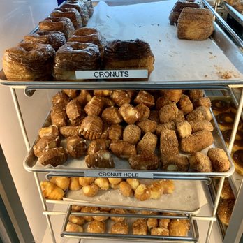 Donut Basket - Some cronuts still in display case around 6:30am on a weekday - Donuts Near Me - Milpitas, California