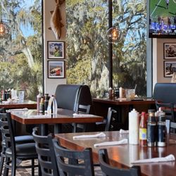 Southern Shores Seafood - Inside photo. Nicely positioned location with huge light letting windows.