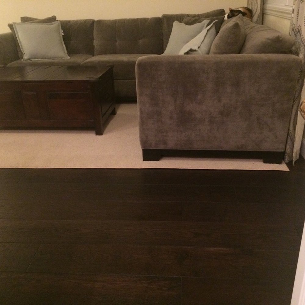 The Carpet Center - Custom area rug cut to fit living space to compliment new hardwood floors. - Carpeting Near Me - Campbell, California The Carpet Center - Custom area rug cut to fit living space to compliment new hardwood floors. - Carpeting Near Me - Campbell, California