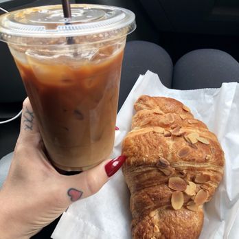 All City Coffee - Iced Americano and Almond Croissant - Coffee & Tea Near Me - Seattle, Washington