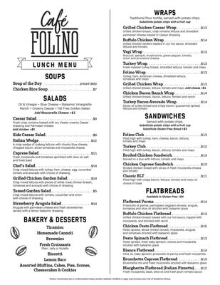 Menu photo 4 Cafe Folino Wyomissing, PA Menu photo 4 Cafe Folino Wyomissing, PA