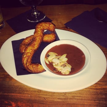 Ocho - Dessert!  Churro with chocolate.  Sweet and salty bliss:) - Tapas Bars Near Me - Seattle, Washington