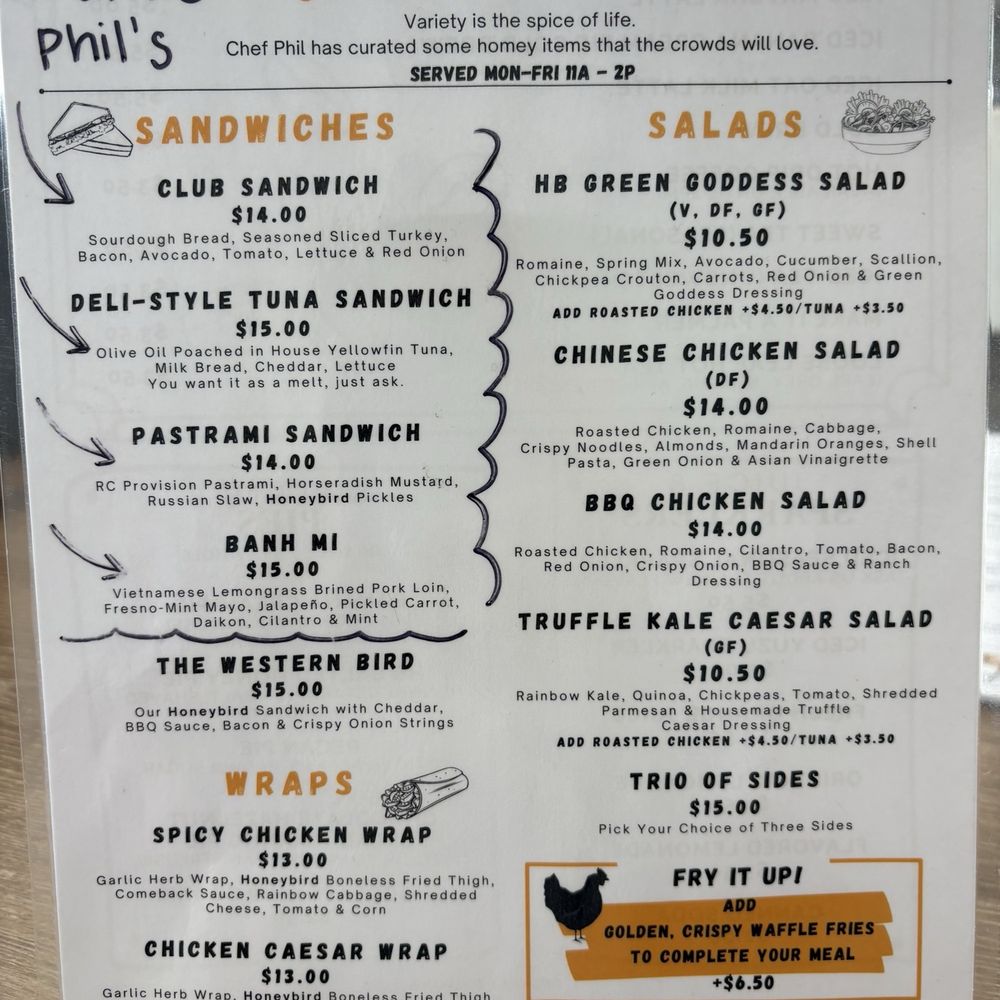 Honeybird - Menu - Chicken Shop Near Me - La Cañada Flintridge, California Honeybird - Menu - Chicken Shop Near Me - La Cañada Flintridge, California