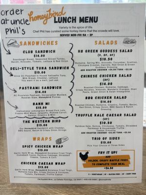 Menu photo 1 Honeybird La Cañada Flintridge, CA Menu photo 1 Honeybird La Cañada Flintridge, CA