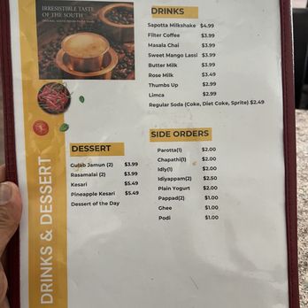 Chennai Tiffins - Menu - Indian Near Me - Santa Clara, California