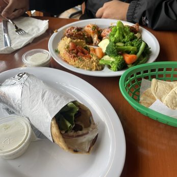 Chicken Maison - 1/4 chicken with veggies and hummus and a gyro sandwich - Mediterranean Near Me - Gardena, California Chicken Maison - 1/4 chicken with veggies and hummus and a gyro sandwich - Mediterranean Near Me - Gardena, California