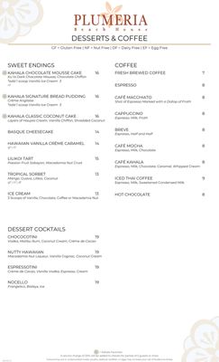 Menu photo 4 Plumeria Beach House Honolulu, HI Menu photo 4 Plumeria Beach House Honolulu, HI