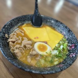 Bacon cheese ramen (added chicken)