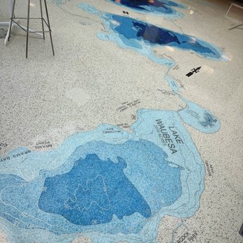 Dane County Regional Airport - Map of Madison lakes on the floor - Airports Near Me - Madison, Wisconsin