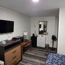Town Motel - Slightly older room, but it has everything you need. Microwave, refrigerator, coffee maker.
