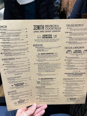 Menu photo 4 Zenith Madrid, M Menu photo 4 Zenith Madrid, M