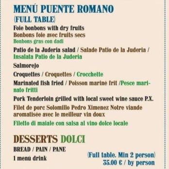 Patio de la Juderia - Menu - Spanish Near Me - Córdoba, Colorado