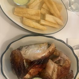 Yuca frita and a la carte (half chicken)