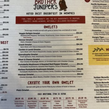 Brother Juniper's - Menu - Breakfast & Brunch Near Me - Memphis, Tennessee Brother Juniper's - Menu - Breakfast & Brunch Near Me - Memphis, Tennessee
