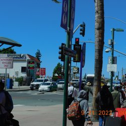 PedWest Border Crossing - San Ysidro's surrounding business area and the busses that service the border that led to other areas of San Diego .