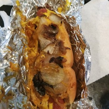 Hot Dog OKC - Hot link with grilled onions and mustard - Hot Dogs Near Me - Oklahoma City, Oklahoma Hot Dog OKC - Hot link with grilled onions and mustard - Hot Dogs Near Me - Oklahoma City, Oklahoma