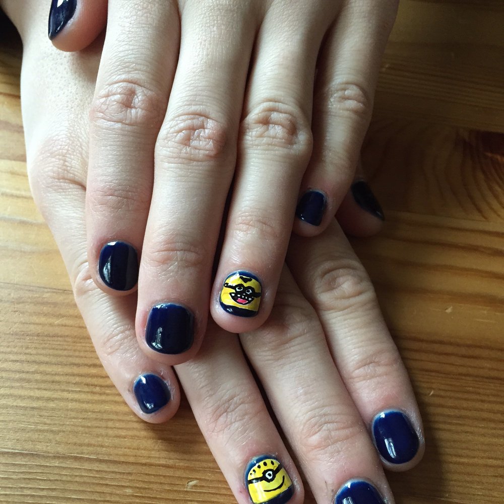 Crystal Nails - Minion nails to go with my Halloween costume - Nail Salons Near Me - Framingham, Massachusetts Crystal Nails - Minion nails to go with my Halloween costume - Nail Salons Near Me - Framingham, Massachusetts