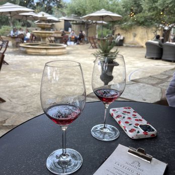 Sunstone Winery - Our first glass of wine - Wine Tasting Room Near Me - Santa Ynez, California