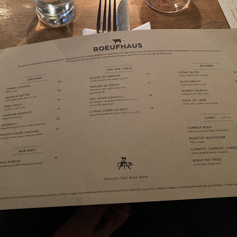 Boeufhaus - Main menu - Brasseries Near Me - Chicago, Illinois Boeufhaus - Main menu - Brasseries Near Me - Chicago, Illinois