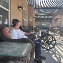 Joshua Springs Senior Living by Watermark - Chilling on the patio!! Nice and comfortable