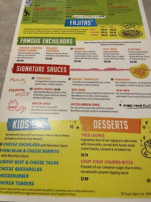 Menu photo 3 Chuy's Orlando, FL