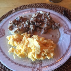 Mountain River Inn - Delicious take on biscuits and gravy.