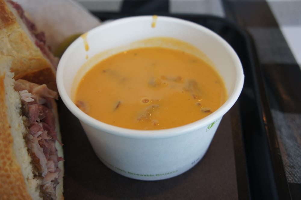 Sandwich & Sons - Roasted sweet potato with brisket soup ($3.00) - food, soups and chowder, soup, chowder - Sandwiches Near Me - Edmonton, Alberta Sandwich & Sons - Roasted sweet potato with brisket soup ($3.00) - food, soups and chowder, soup, chowder - Sandwiches Near Me - Edmonton, Alberta