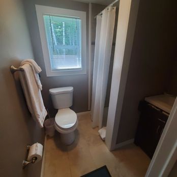 Brimley Motel Suites - Efficiency bathroom. - Hotels Near Me - Brimley, Michigan Brimley Motel Suites - Efficiency bathroom. - Hotels Near Me - Brimley, Michigan