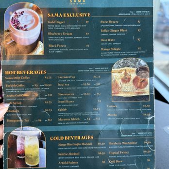 Sama Coffee Shop - Menu - Coffee & Tea Near Me - San Mateo, California