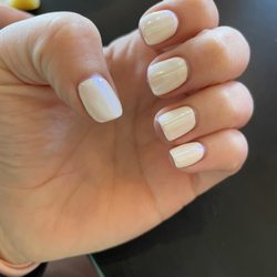 Tang's Nail & Spa - White chrome no chip mani!